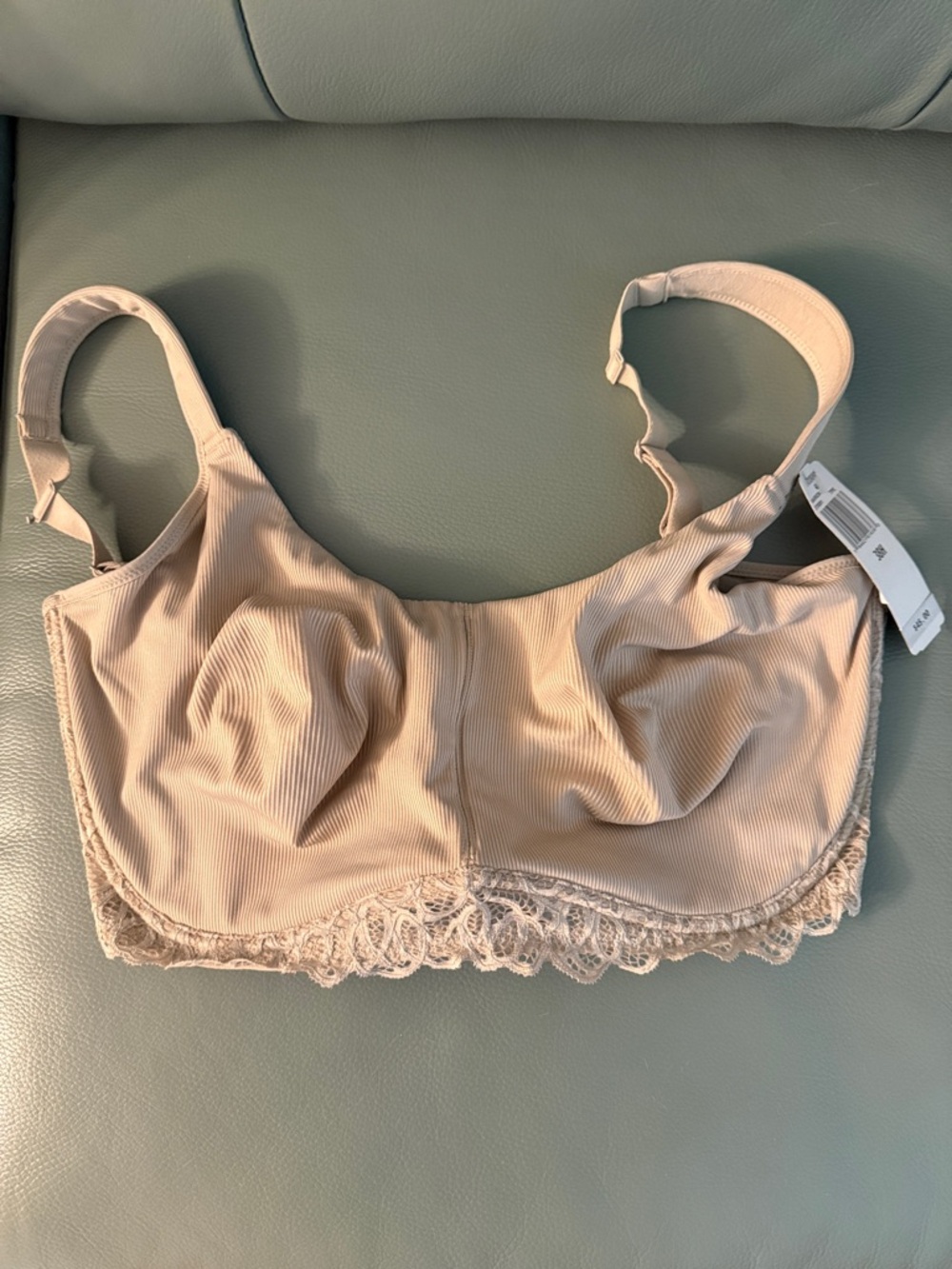 Nude Lace-Trim Comfort Wireless Bra